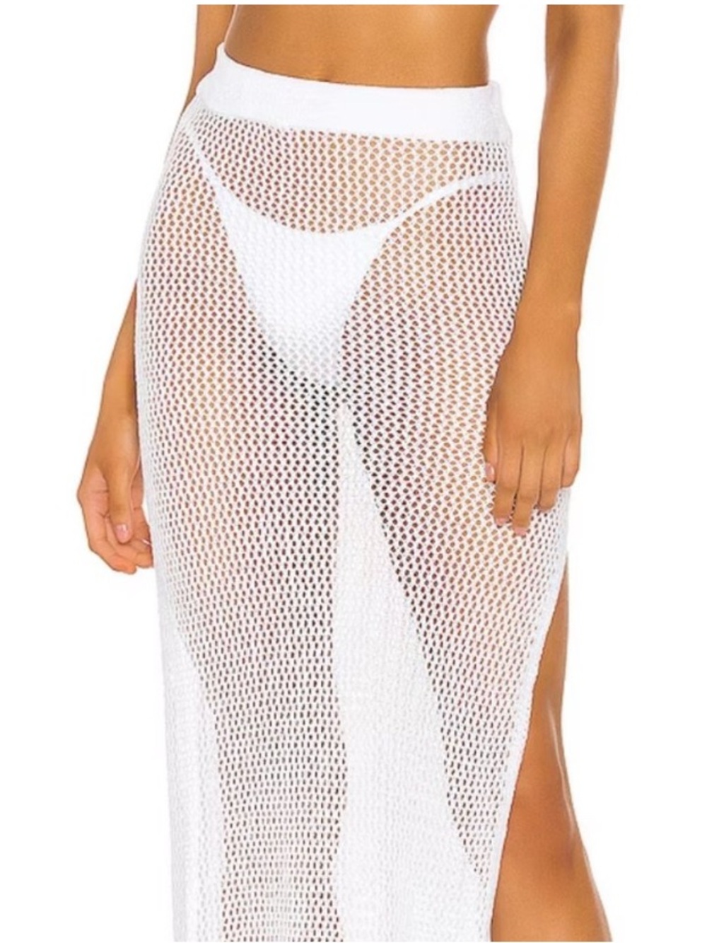 Superdown Knit Crochet Boho Maxi Skirt Beach Cover Up Sz S